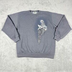 Vintage Northern Elements XL Grey Wolf Graphic Crewneck Sweatshirt